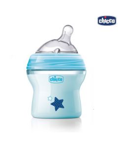 رضّاعة الأطفال ناتشورال فيلينغ سعة 150- لون أزرق لحديثي الولادة وما فوق (Chicco Naturalfeeling Bottle 0m+150ml (blue من شيكو