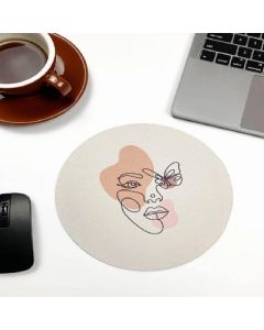 لوحة ماوس لفارة الحاسوب، دائرية، شكل وجه امرأة 