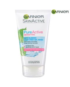غسول جل للبشرة الحساسة-150مل-Garnier Pure Active Sensitive Anti-Blemish Soap-Free Gel Wash من غارنييه