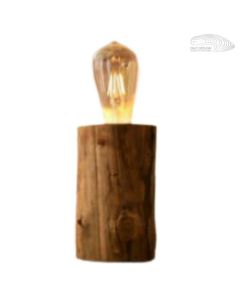 مصباح طاولة أسطواني الشكل من خشب الزيتون - من دار ديزاين