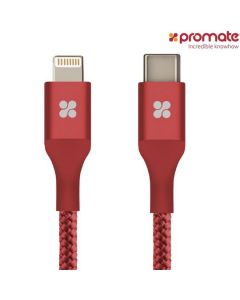 كابل شحن LTC -قياس 120 سنتيمتر - منفذ يو اس بي نوع سي -لون أحمر -PROMATE USB TYPE-C OTG CABLE UNILINK LTC 120cm RED من بروميت