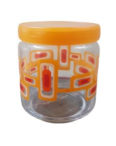 مطربان زجاج أوشن مدور مع غطاء بلاستيك - سعة 400 ملم - لون برتقالي