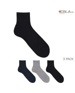 جوارب قصيرة رياضية رجالية 3 أزواج-رقم الموديل:2334PR -متعددة الألوان- Eblasox trainer basic socks من إيبلاسوكس