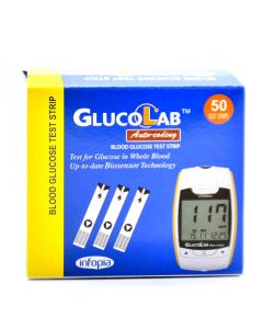 شرائح تحليل سكر بالدم  - 50 شريحة - GlucoLab Blood Glucose Test Strips Glucose In Whole Blood Diabetic Testing 50s من جلوكولاب