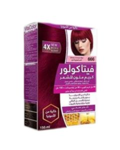 صبغة فيتاكولور خالية من الأمونيا-أحمر قرمزي لامع 666- VitaColor 4XGlossy Hair Color Cream 150ml من فيتاكولور
