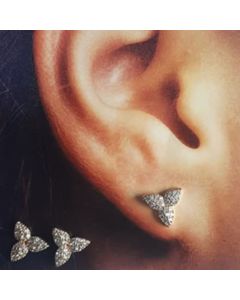 حلق شكل مثلث مرصع بالزيركون -  Triangle Earring 3 -لون ذهبي