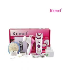 ماكينة إزالة الشعر النسائية مع فرشاة تنظيف الوجه -KM-3066  Super Grooming Kit- من كيمي