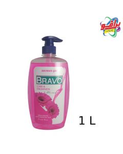صابون سائل للاستحمام-انتعاش الزهور- 1 ليتر(مضخة)-Bravo من برافو