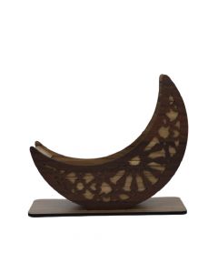 A bowl of dates decorated with a crescent shape - صحن تمر شكل هلال مزخرف