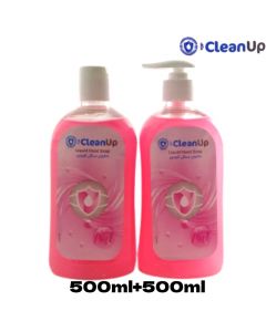 عرض خاص:صابون سائل لليدين سيلكي بينك 500 مل مضخة +500 مل مجانأ - Silky Pink Liquid Hand Soap - من كلين أب
