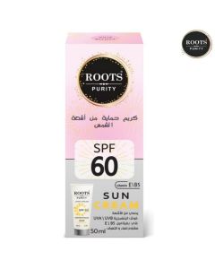 كريم حماية من الشمس للوجه SPF60 لون زهر - سعة 50 مل -Roots Purity Sun Crame SPF60 من روتس بيورتي