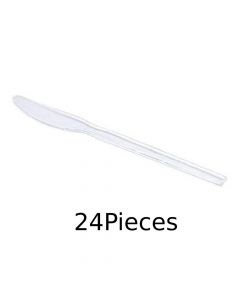 سكاكين بلاستيك - 24 قطعة - لون شفاف