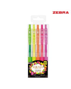 طقم أقلام ساراسا كليب نيون -قياس 0.5ملم - ملون - ZEBRA sarasa clip neon set-من زيبرا
