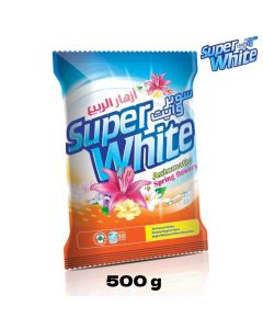 مسحوق للغسالات الآلية - 500 غرام - رائحة أزهار الربيع - Super White من سوبر وايت