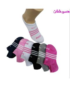 6 أزواج من الجوارب القصيرة البناتية نايك-متعددة الألوان-(سوكيت) Piece 6 Girl Low Cut Cotton Ankle Socks من صوفان