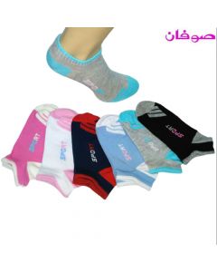 6 أزواج من الجوارب القصيرة البناتية SPORT -متعددة الألوان-(سوكيت) Piece 6 Girl Low Cut Cotton Ankle Socks من صوفان