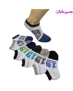 6 أزواج من الجوارب القصيرة صبياني 19-متعددة الألوان- (سوكيت) Piece 6 Boy Low Cut Cotton Ankle Socks من صوفان