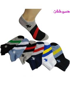 6 أزواج من الجوارب القصيرة صبياني بولو -متعددة الألوان- (سوكيت) Piece 6 Boy Low Cut Cotton Ankle Socks من صوفان