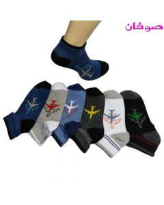 6 أزواج من الجوارب القصيرة صبياني -متعددة الألوان- (سوكيت) Piece 6 Boy Low Cut Cotton Ankle Socks من صوفان