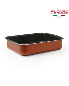 صينية فرن بيبيتا جرانيت- قياس 31X23 سنتيمتر -لون أحمر- Flonal Pepita Granit Bronze Aluminum, Medium- Red من فلونال